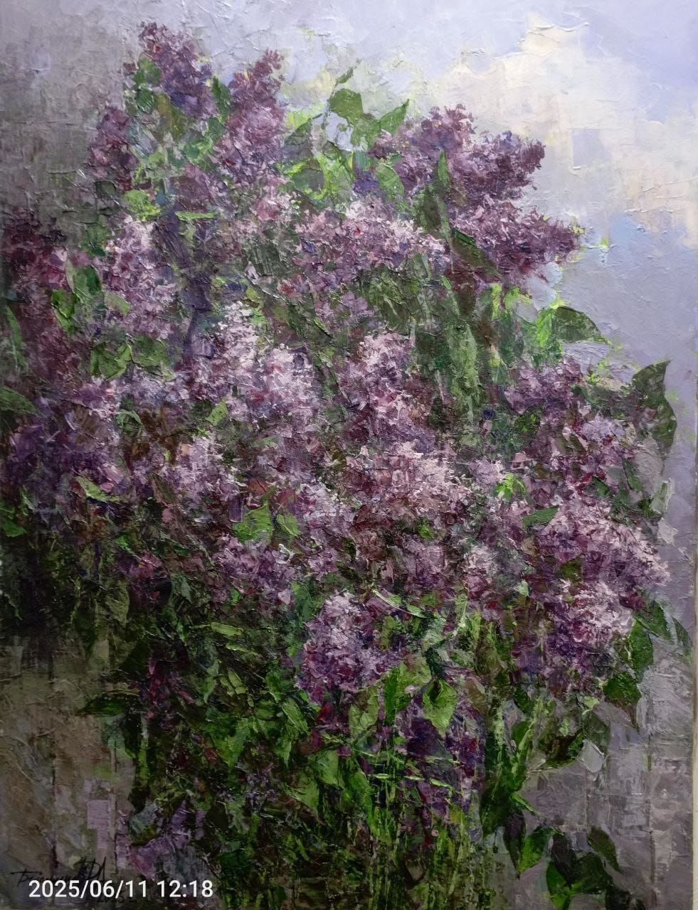 Куст сирени. Хм. 2025 г. 100х70